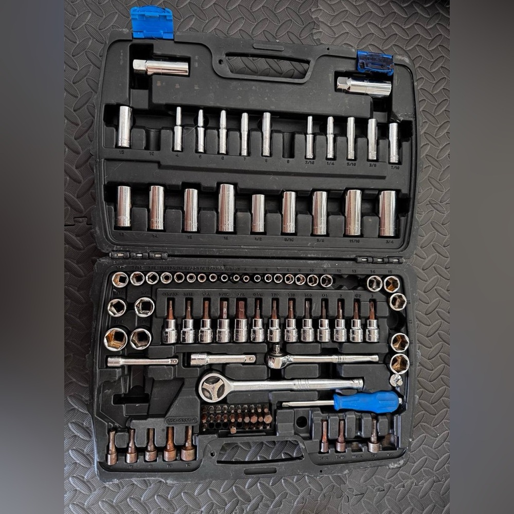 Black and Blue Socket Wrench Tool Set - Home Storage & Organization